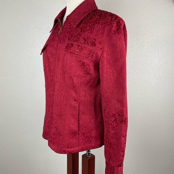 Jones New York Signature Full Zip Red Jacket Size M EUC - Picture 3 of 10